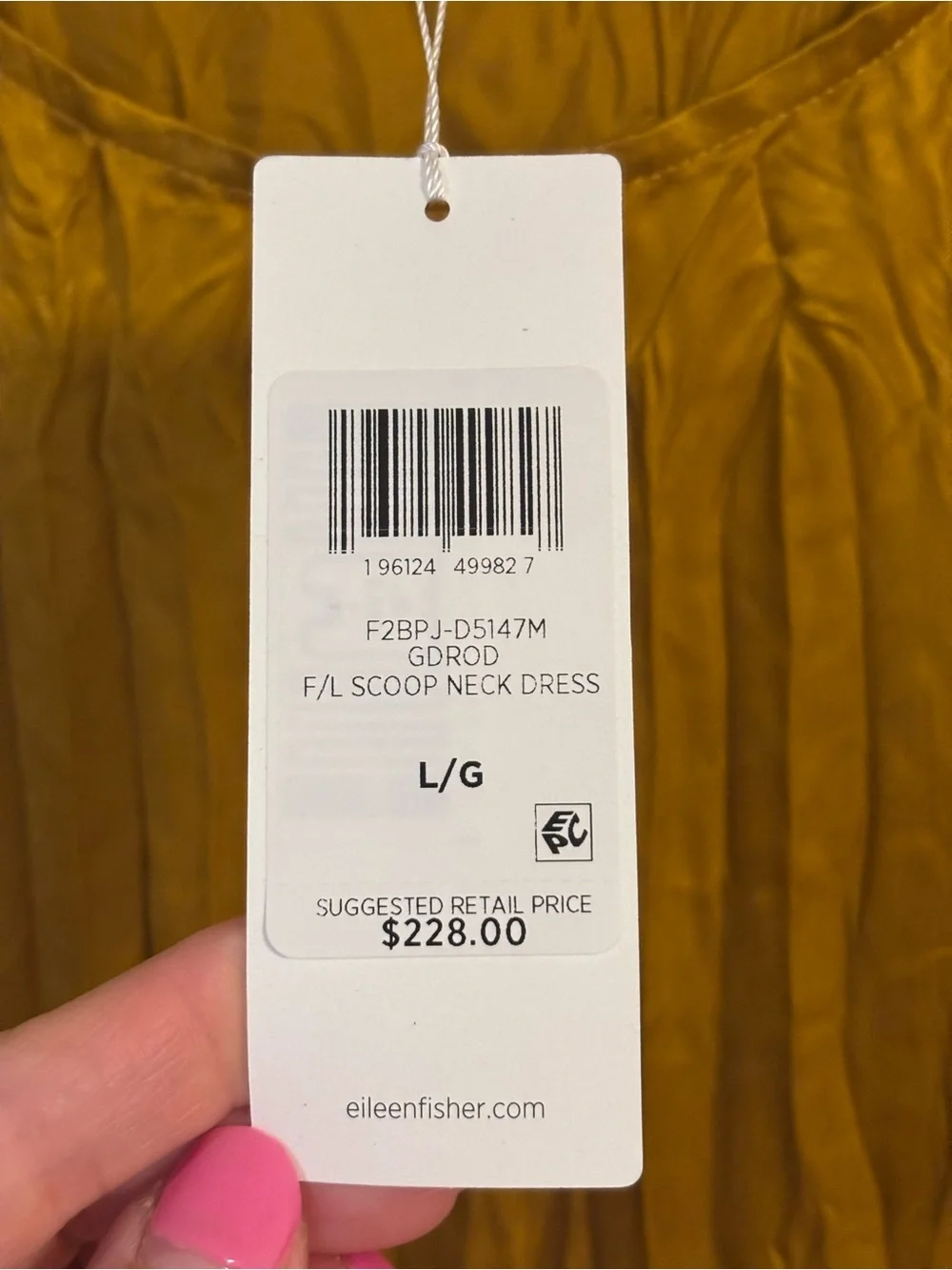 EILEEN FISHER Crushed Cupro Scoop Neck Dress